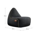 Cobana Lounge Chair Pouf Outdoor - Zwart