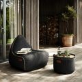 Cobana Lounge Chair Pouf Outdoor - Zwart