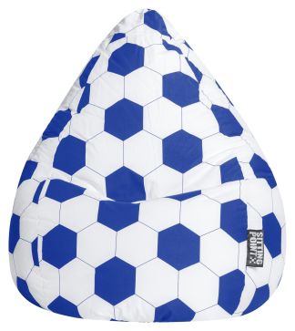 BeanBag Voetbal XL - Blauw/Wit