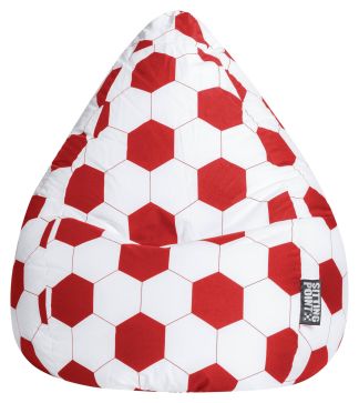 BeanBag Voetbal XL - Rood/Wit