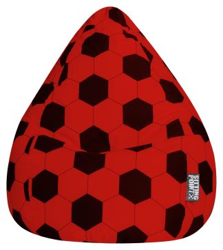 BeanBag Voetbal XL - Rood/Zwart